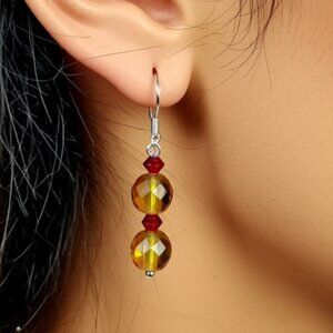 Swarovski Crystal Beaded Dangle Earrings NWT